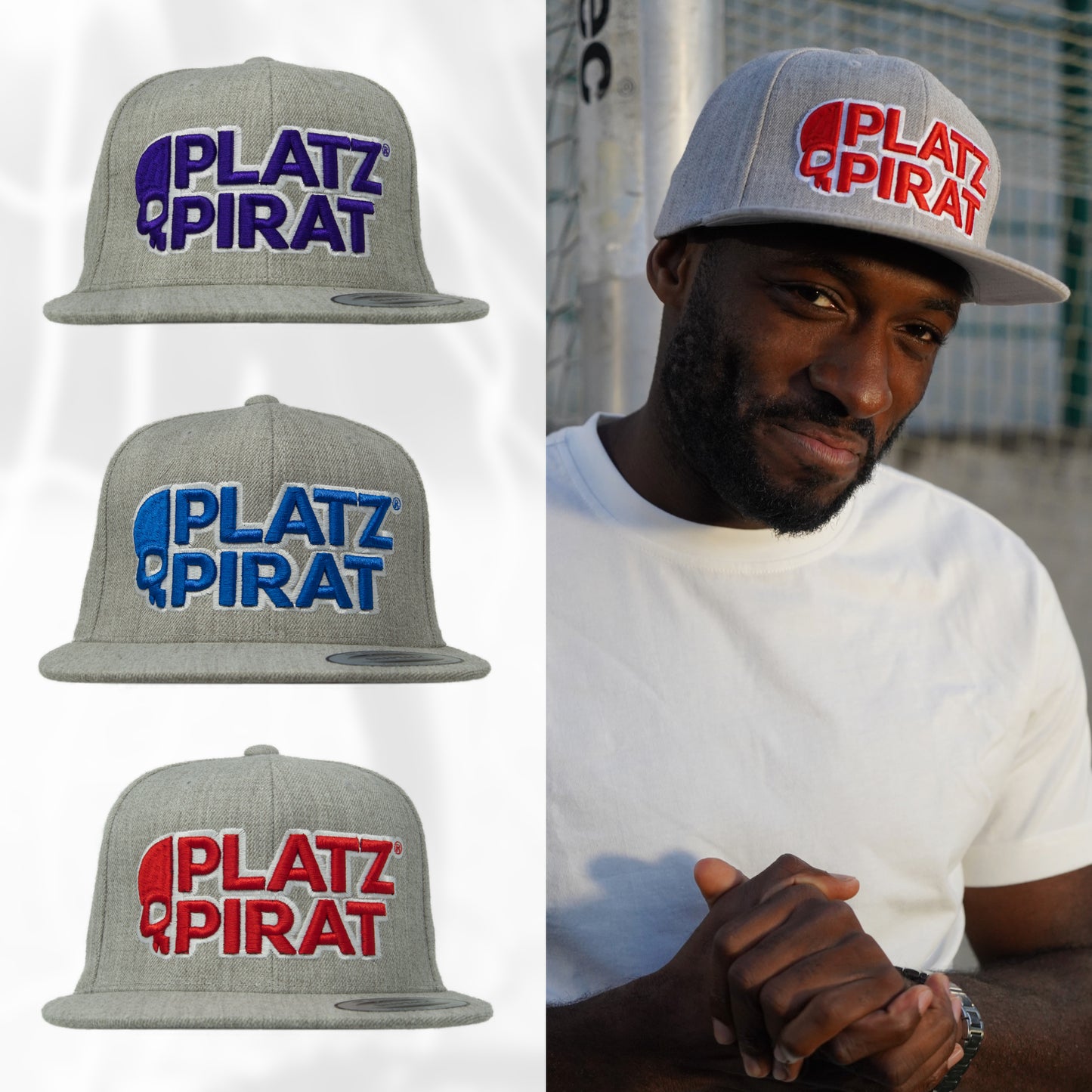 Cap PlatzPirat // PP01 Grey&Color Rubberpatch